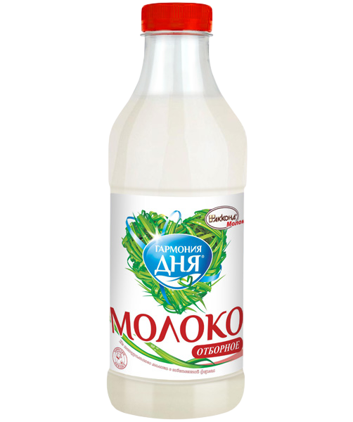 Молоко Гармония дня отборное пастеризованное 3.4-6%, 900г