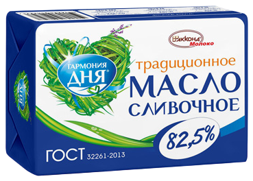 Масло сливочное Гармония дня Традиционное ГОСТ 82.5%, 180г
