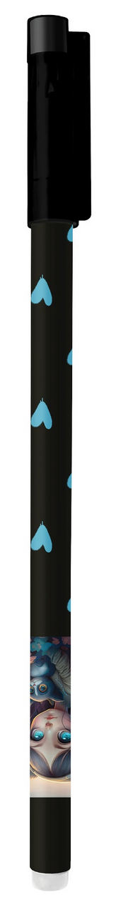 Ручка гелевая Colorio Сердечки стираемая софт-тач, 0.5мм