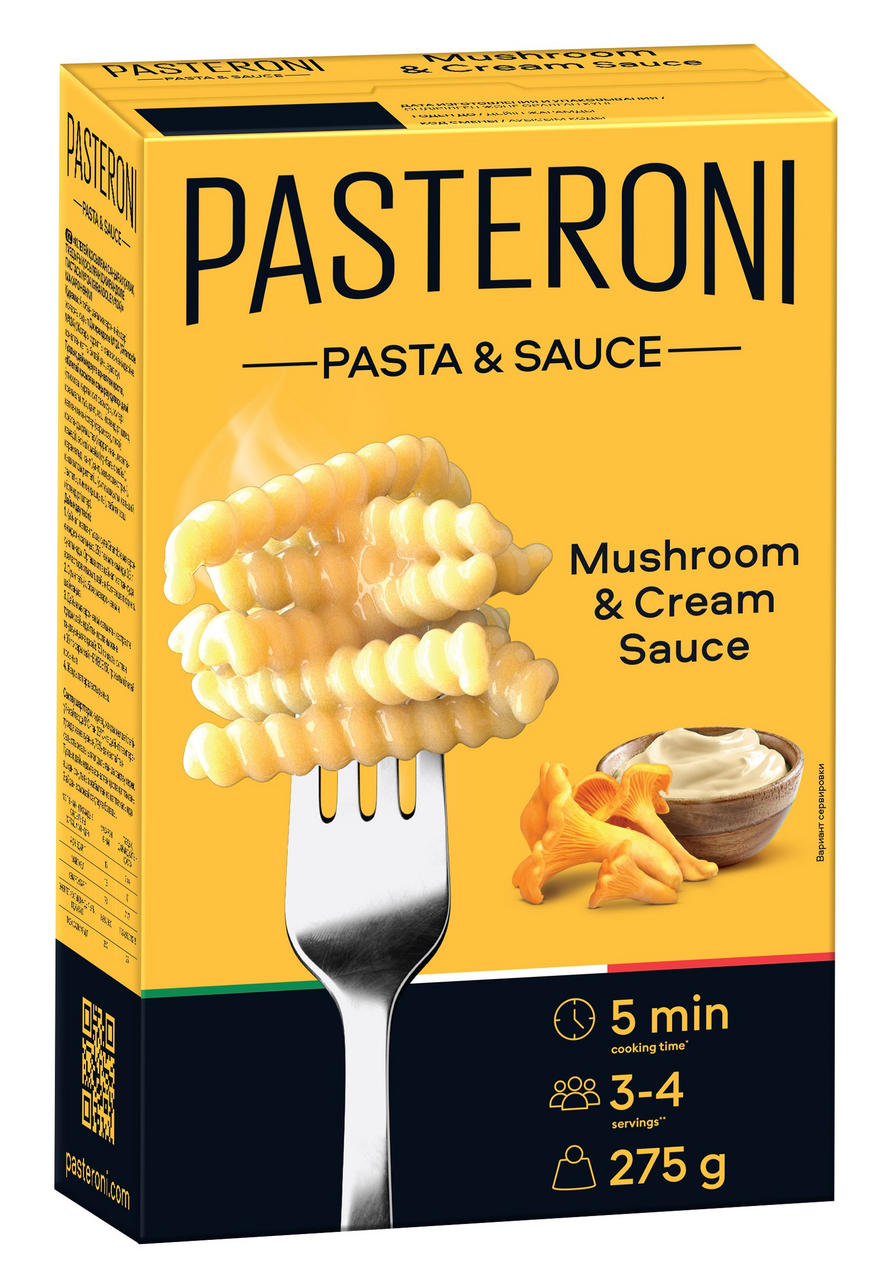 Макароны Pasteroni Джирандоле №124 сливочно-грибной соус, 275г
