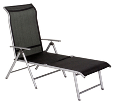 aro Шезлонг черный сталь текстилен, 104 x 63 x 145см
