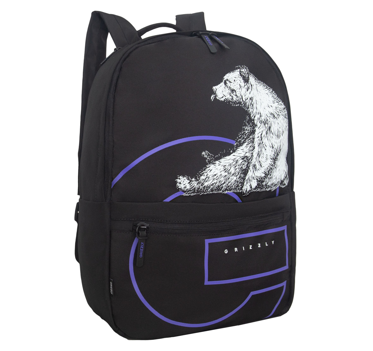 Рюкзак Grizzly черный-фиолетовый 1/3 RQL-614