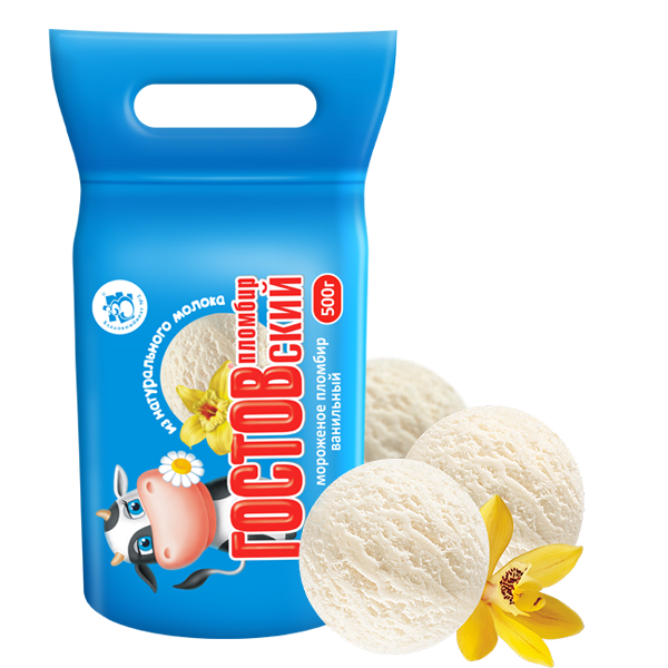Мороженое пломбир ГОСТОВский Ванильное 15%, 500г