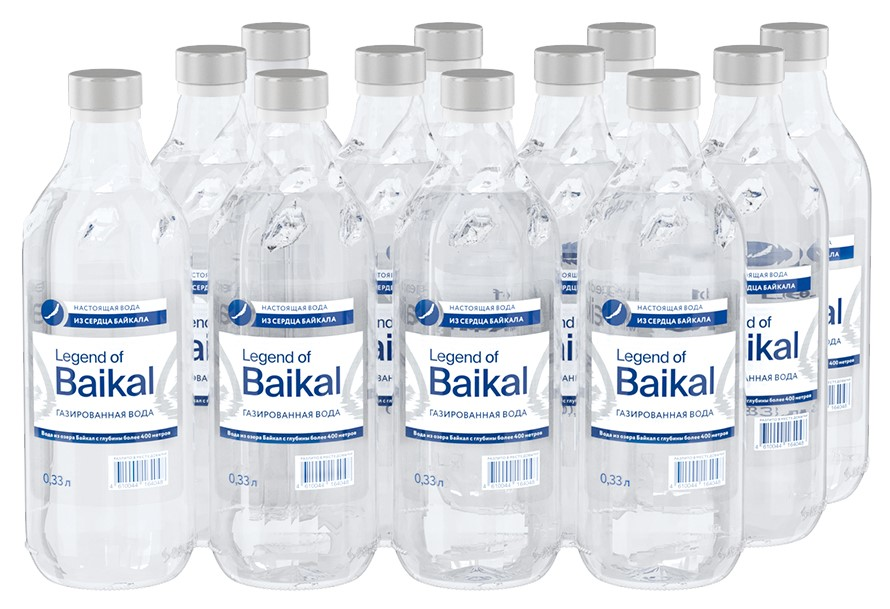 Вода Legend of Baikal газированная, 330мл x 12 шт