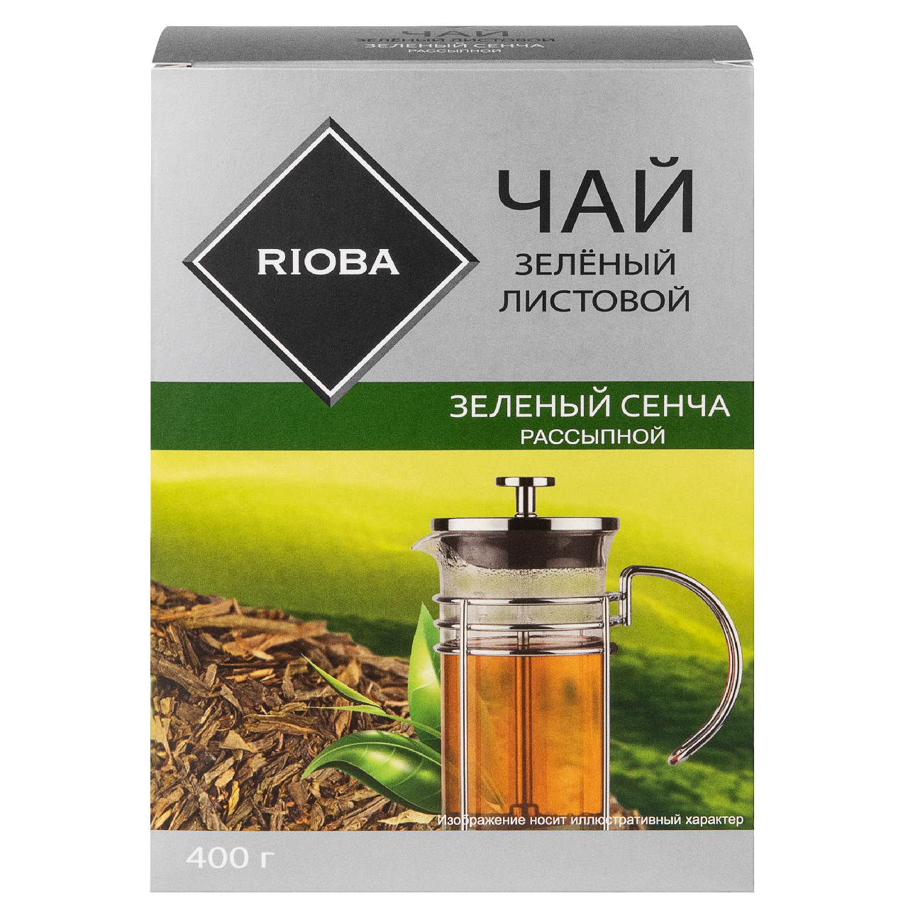 Изображение товара RIOBA Чай зеленый листовой Зеленый Сенча, 400г