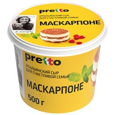 Сыр Pretto Маскарпоне мягкий 80%, 500г