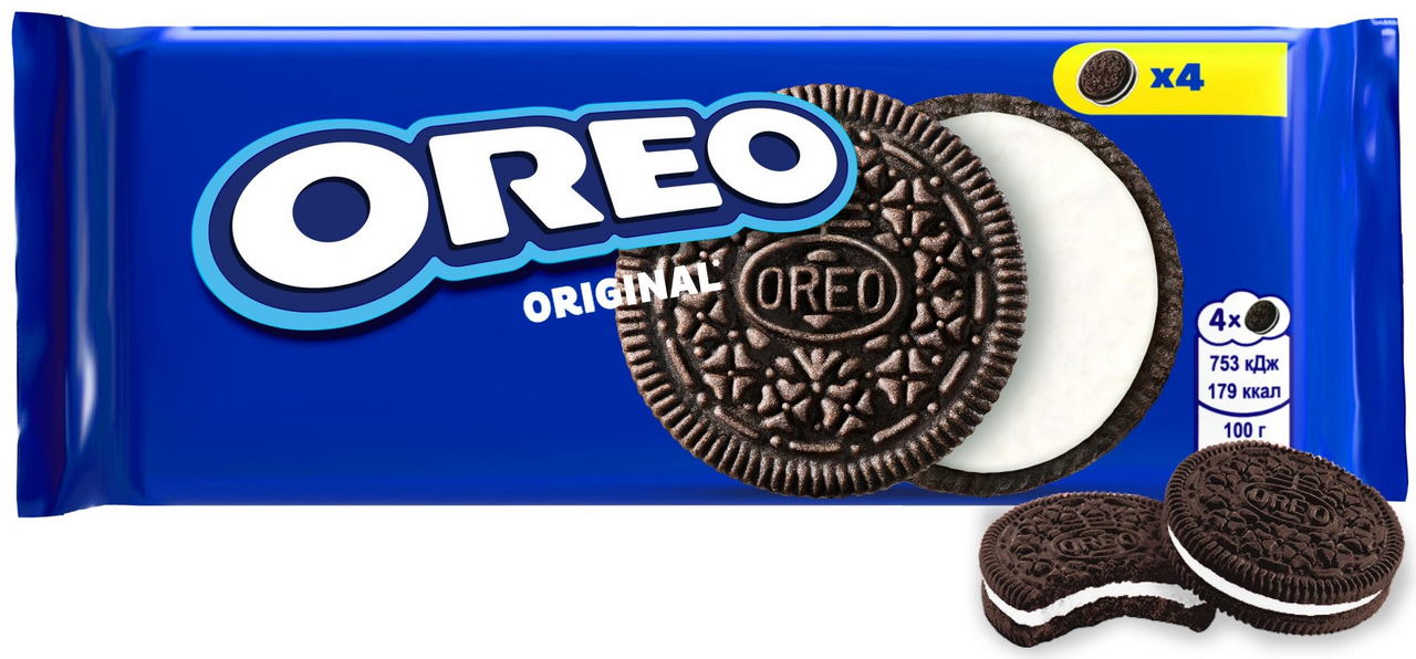 Печенье сэндвич Oreo Original с какао и начинкой с ванильным вкусом, 38г