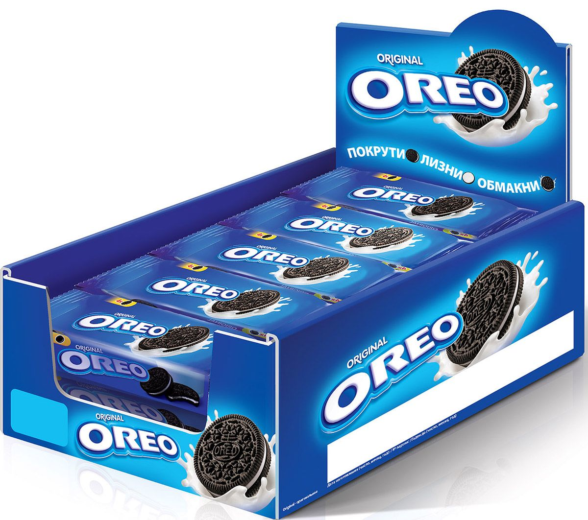 Печенье сэндвич Oreo Original с какао и начинкой с ванильным вкусом, 38г x 108 шт