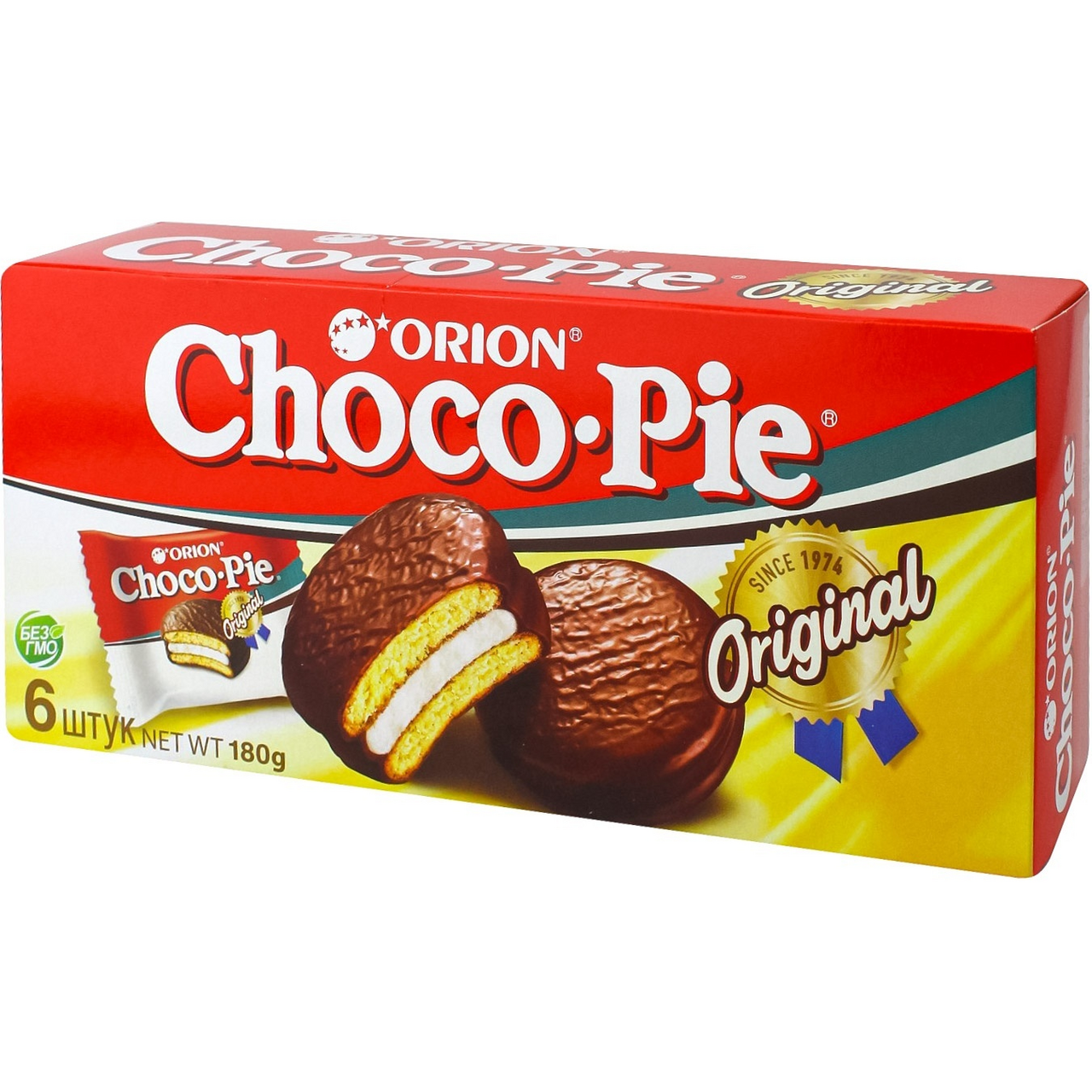 Пирожное Orion Choco-Pie Original в шоколадной глазури, 180г купить с  доставкой на дом, цены в интернет-магазине