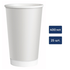 METRO PROFESSIONAL Стакан белый бумажный 2 слоя 25шт, 400мл