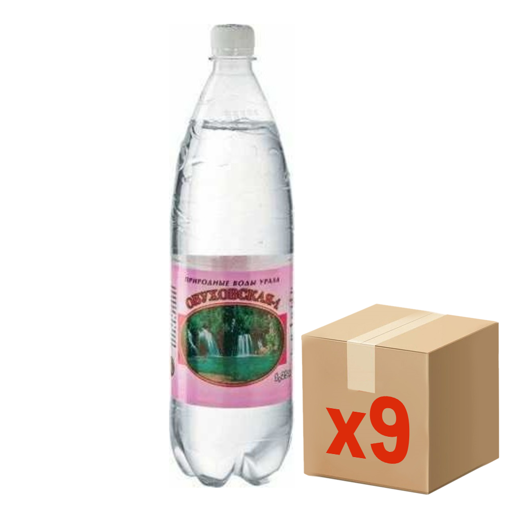 Вода Обуховская 1 минеральная газированная, 1.25л x 9 шт