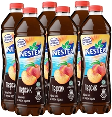 Холодный чай Nestea черный со вкусом персика, 500мл x 6 шт