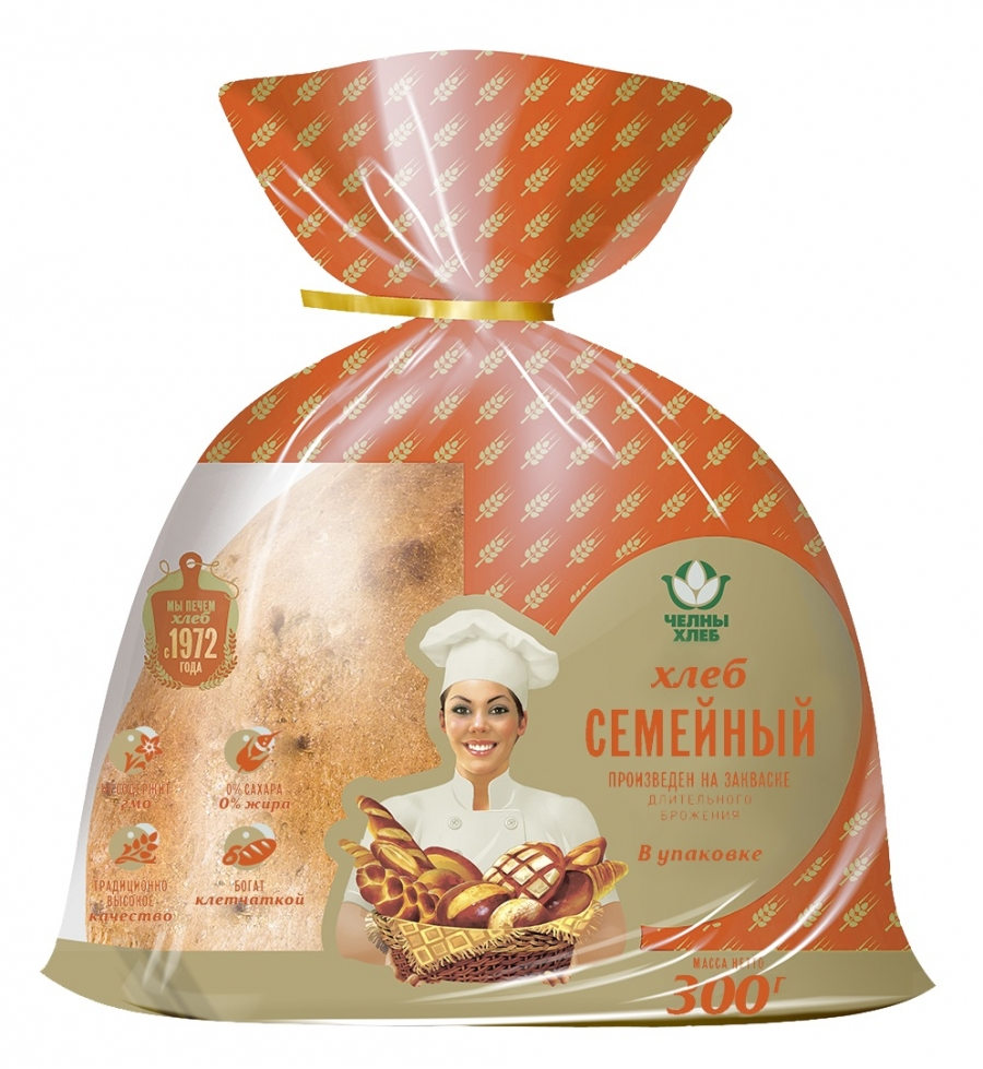 Хлеб Челны-хлеб Семейный нарезной, 300г