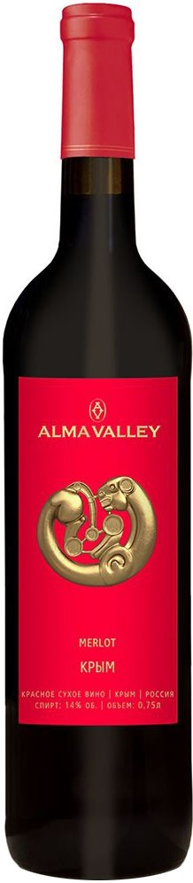 Вино Alma Valley Merlot красное сухое, 0.75л