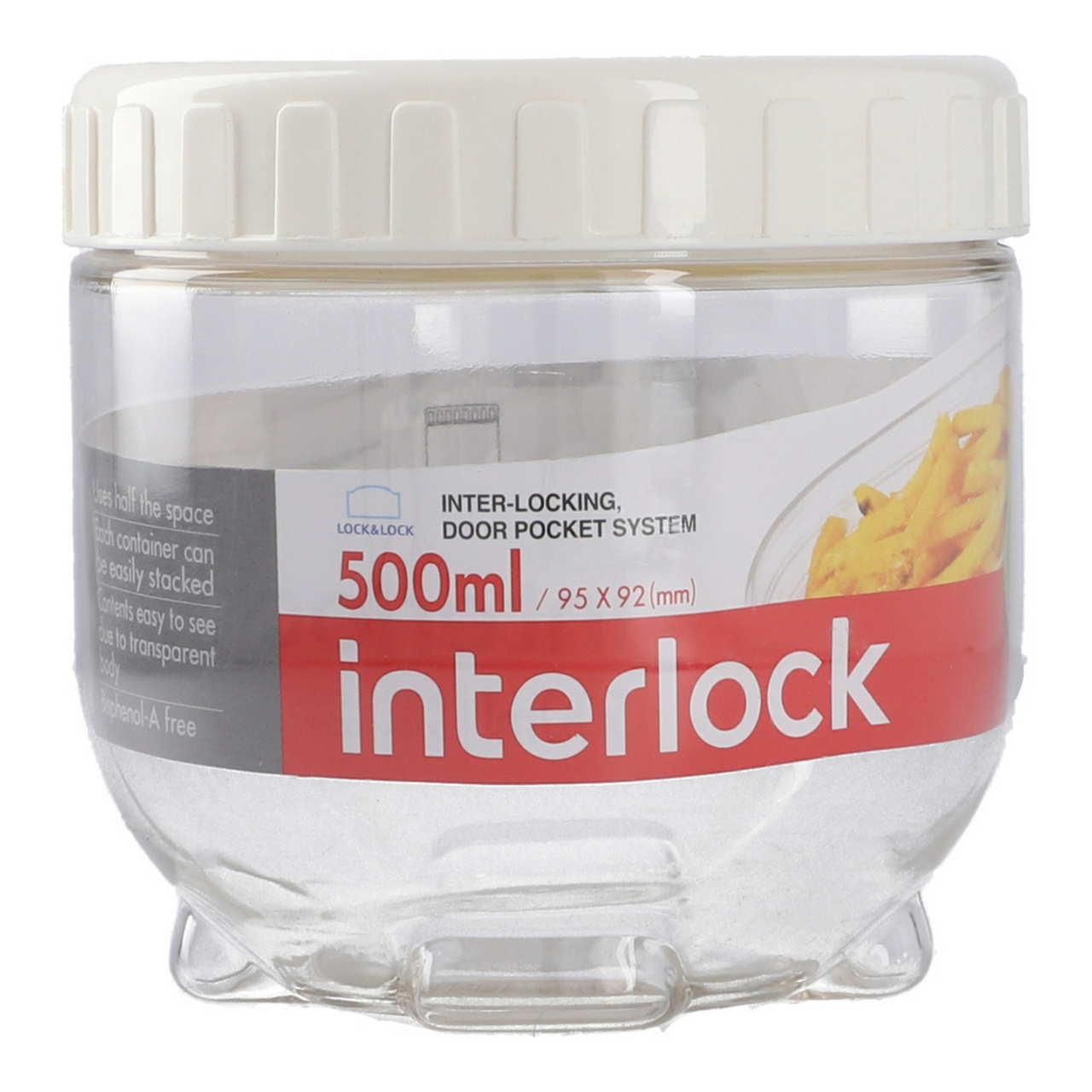 Изображение товара Банка для сыпучих продуктов Lock & Lock Interlock 500мл, 9.5 х 9.5 х 9.5см