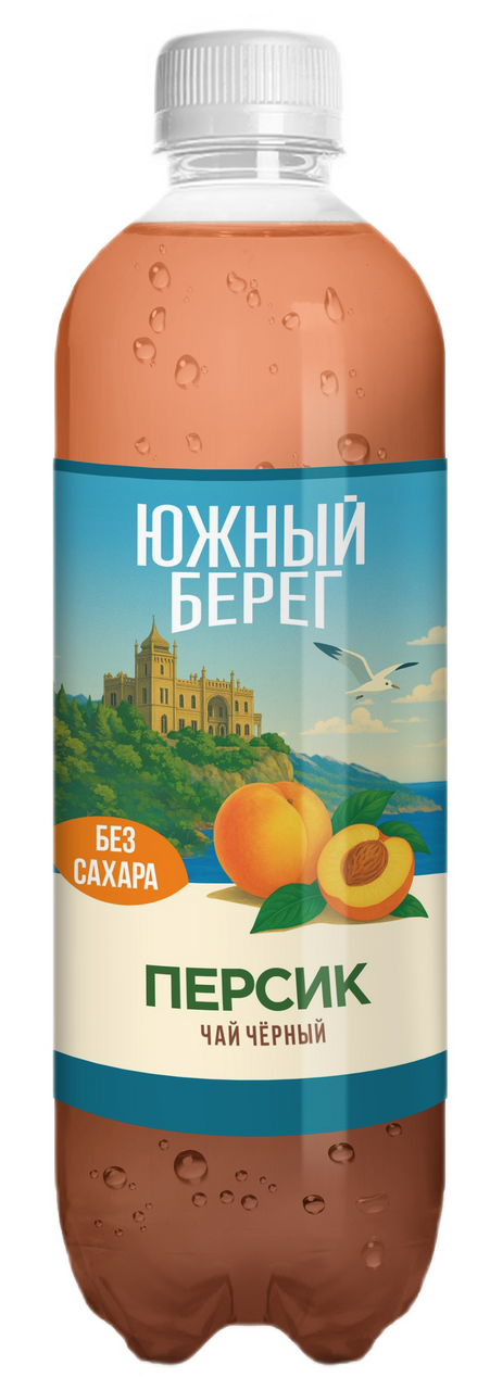 Холодный чай Южный берег черный персик, 500мл