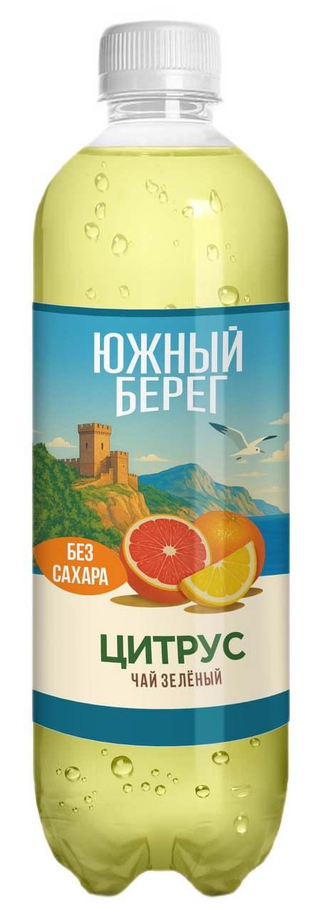Холодный чай Южный берег зеленый цитрус, 500мл