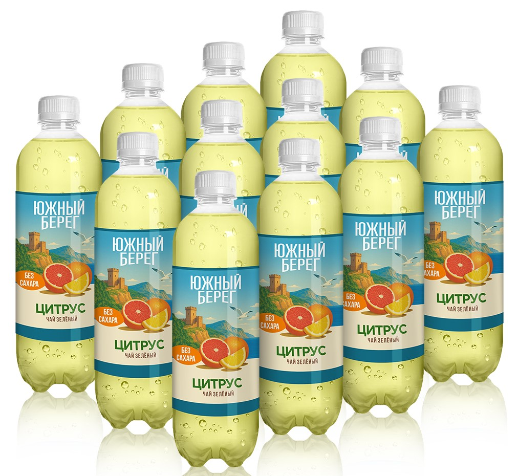 Холодный чай Южный берег зеленый цитрус, 500мл x 12 шт