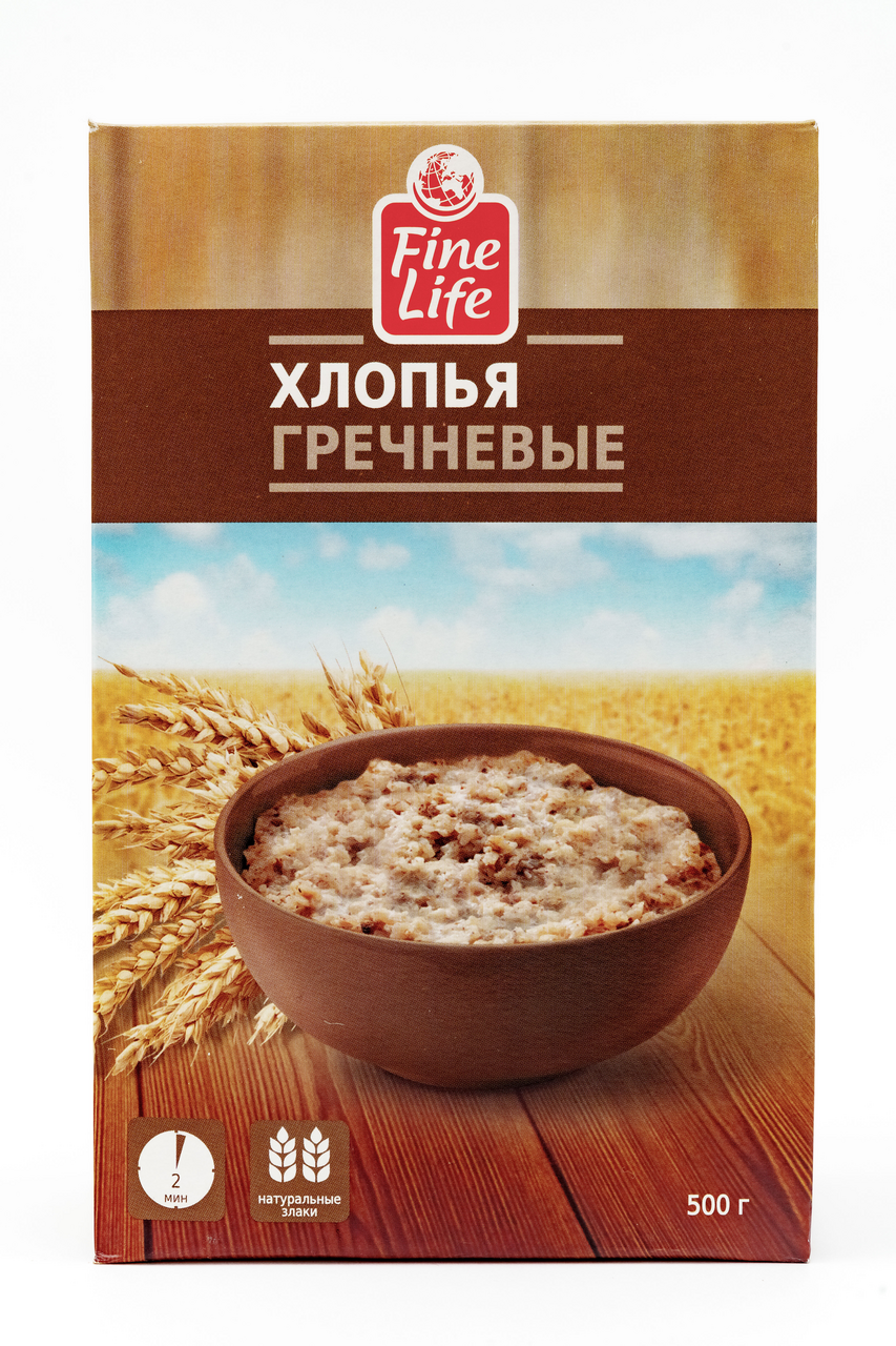 Хлопья FINE LIFE гречневые, 500г купить с доставкой на дом, цены в ...