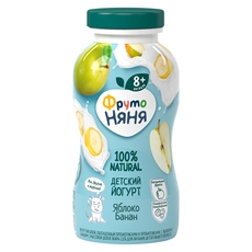 Йогурт питьевой ФрутоНяня с инулином яблоко и банан с 8 месяцев, 200г