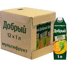 Нектар Добрый мультифруктовый, 1л x 12 шт