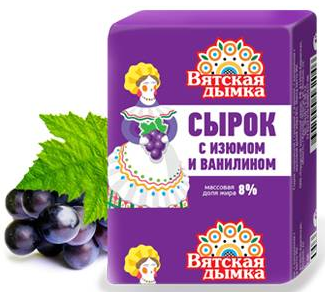 Сырок творожный Вятская дымка с изюмом 8%, 90г