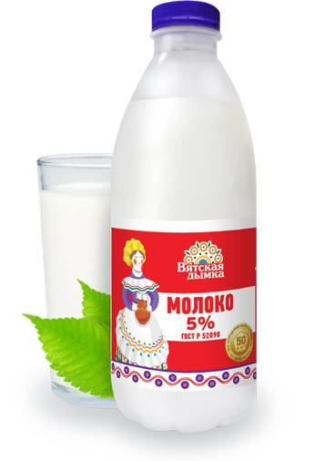 Молоко Вятская дымка пастеризованное 5% ГОСТ, 900мл