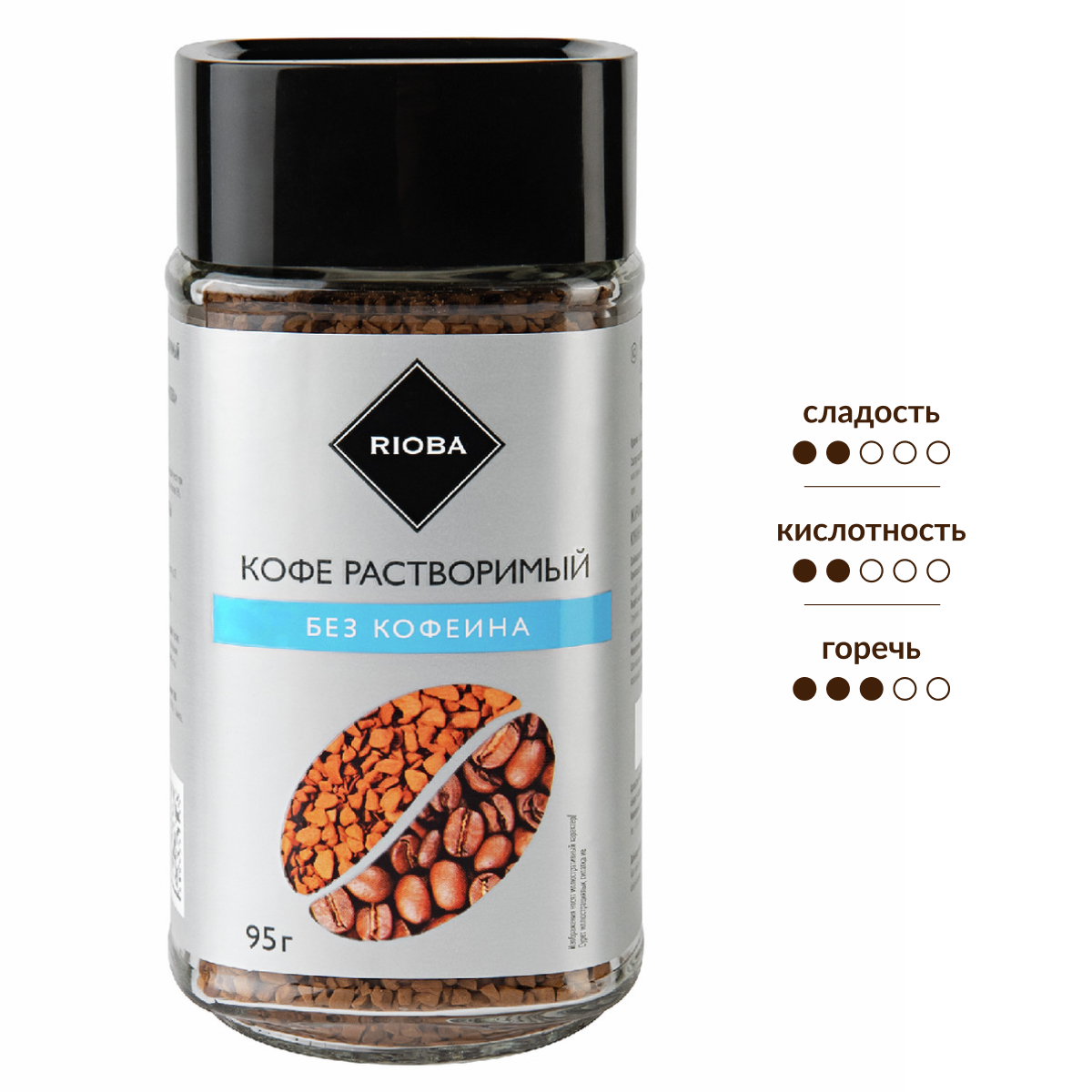 RIOBA Кофе растворимый без кофеина, 95г