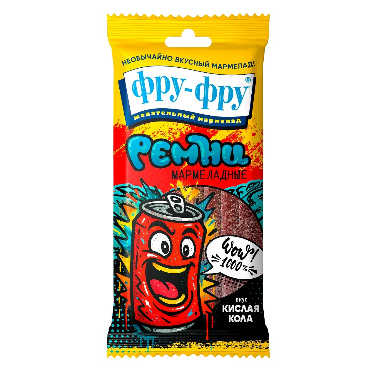 Мармелад жевательный Фру-Фру кислые ремни кола, 80г