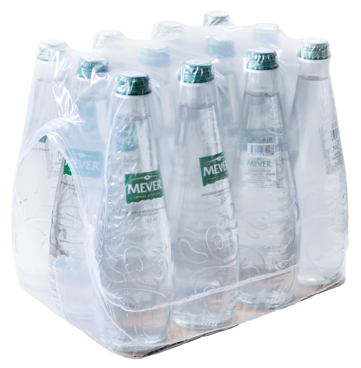 Вода Mever минеральная газированная, 500мл x 12 шт