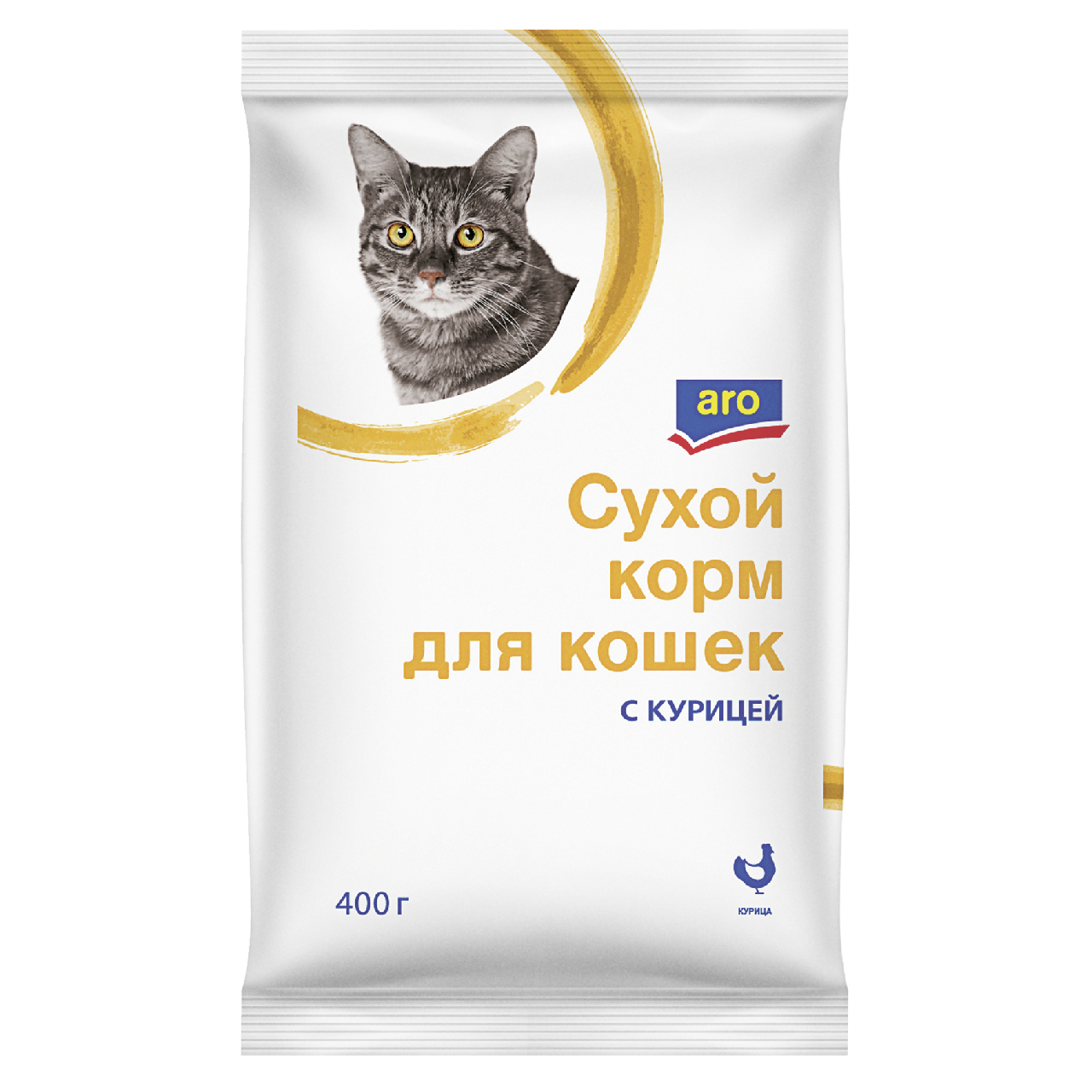 Изображение товара aro Корм сухой для кошек с курицей, 400г