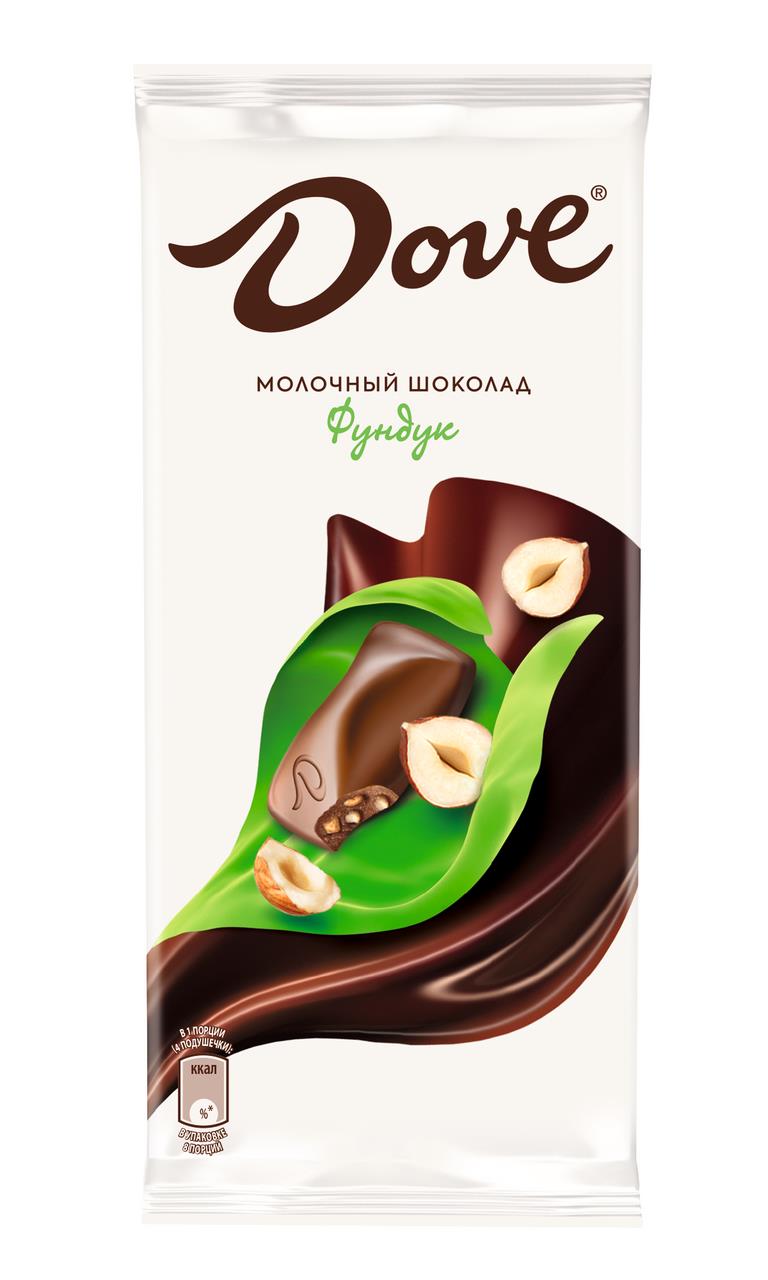 Шоколад DOVE молочный с фундуком, 90 г