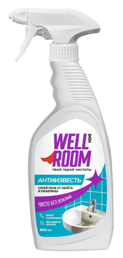 Средство чистящее Wellroom спрей-пена антиизвесть, 600мл