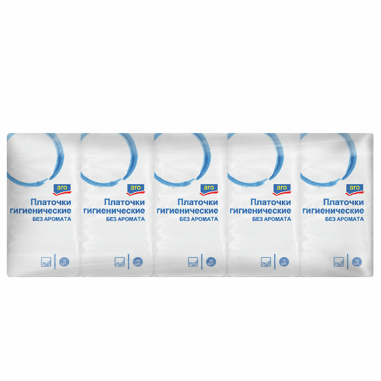 aro Платочки бумажные двухслойные, 10 шт