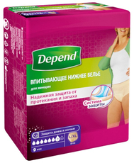 Впитывающее нижнее белье Depend для женщин L/XL, 9шт