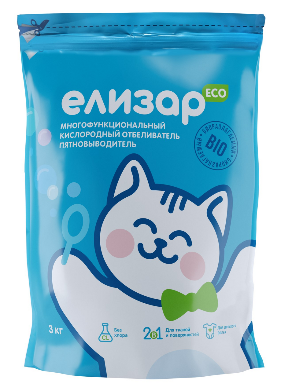 Отбеливатель-пятновыводитель Елизар многофункциональный кислородный, 3кг