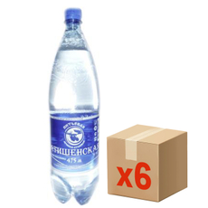 Вода Затишенская минеральная газированная, 1.5л x 6 шт