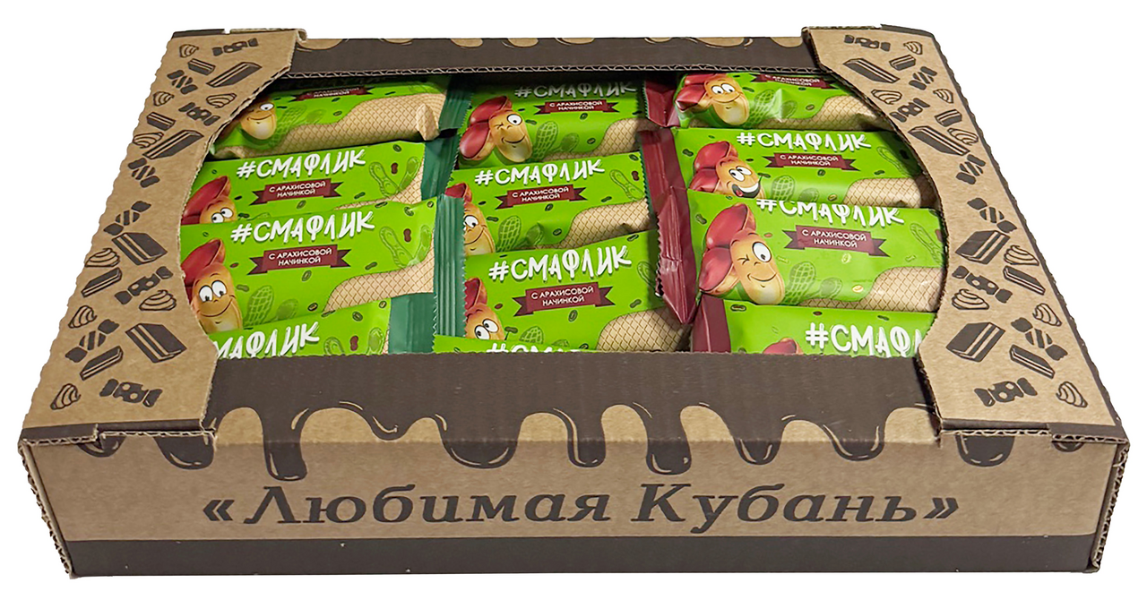 Вафли Сладенцово Смафлик с арахисовой начинкой, 720г