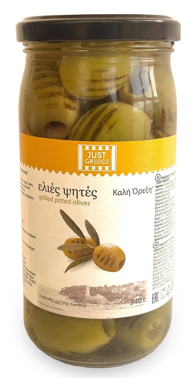 Оливки зеленые Just Greece Гриль без косточки в масле, 340г