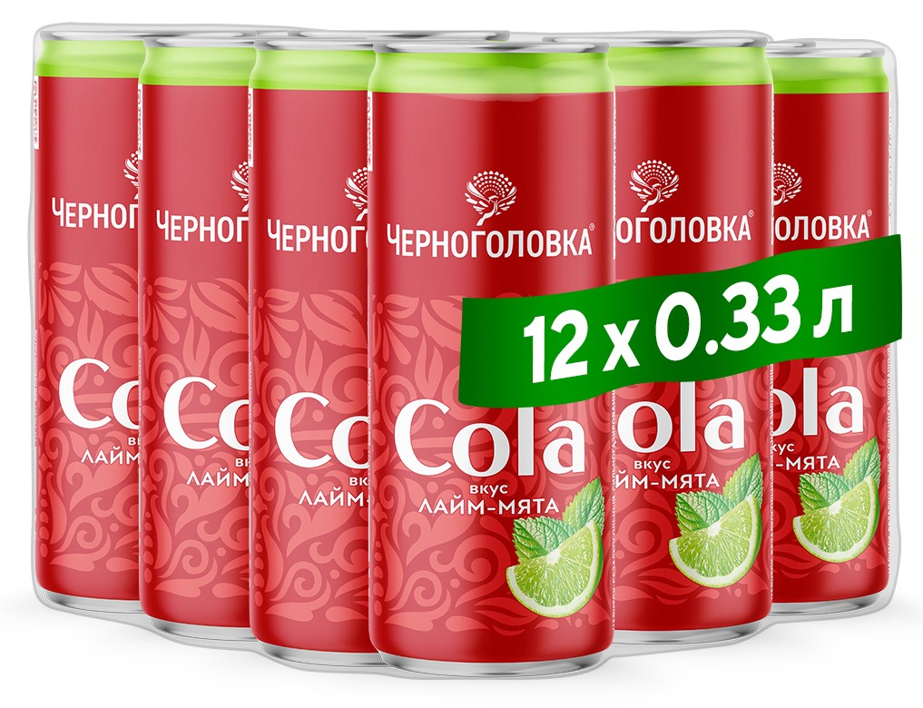 Напиток Черноголовка Кола лайм и мята, 330мл x 12 шт