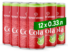 Напиток Черноголовка Кола лайм и мята, 330мл x 12 шт