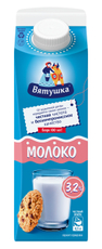 Молоко Вятушка пастеризованное 3.2%, 500мл