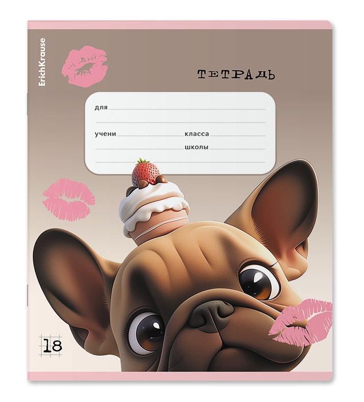 ТЕТРАДЬ ШКОЛЬНАЯ FRENCHIE А5 18Л ERICHKRAUSE
