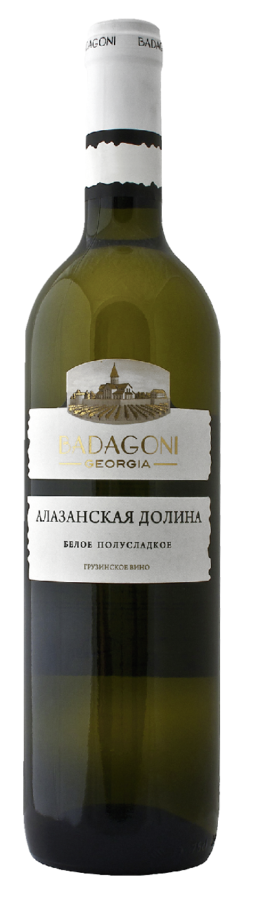 Изображение товара Вино Badagoni Alazani Valley белое полусладкое 0.75л - грузинское виноделье Кахетия