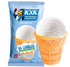 Мороженое Кировский ХК Пломбир ванильный в вафельном стаканчике, 60г
