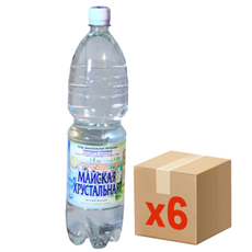 Вода Майская хрустальная питьевая негазированная, 1.5л x 6 шт