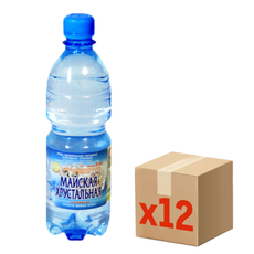 Вода Майская хрустальная питьевая газированная, 500мл x 12 шт
