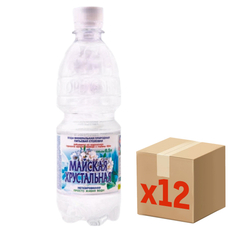 Вода Майская хрустальная питьевая негазированная, 500мл x 12 шт