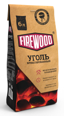 Уголь в брикетах Firewood древесный 6л, 1.8кг