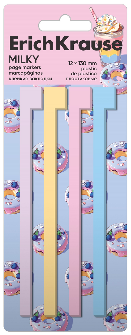 ЗАКЛАДКИ КЛЕЙКИЕ MILKY 4ЦВ 12X130ММ 80Л ERICHKRAUSE
